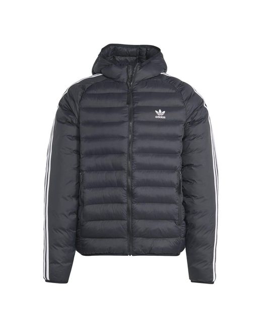 Adidas Originals Gray Padded Hooded Puffer Jacket for men