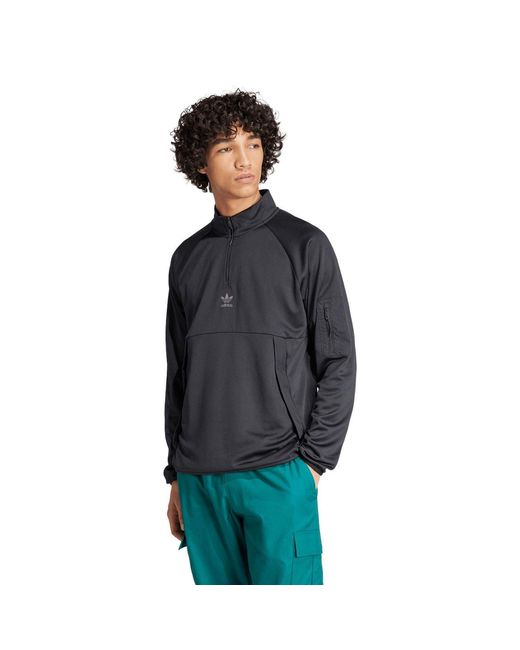 Adidas Originals Blue Quarter-Zip Top for men
