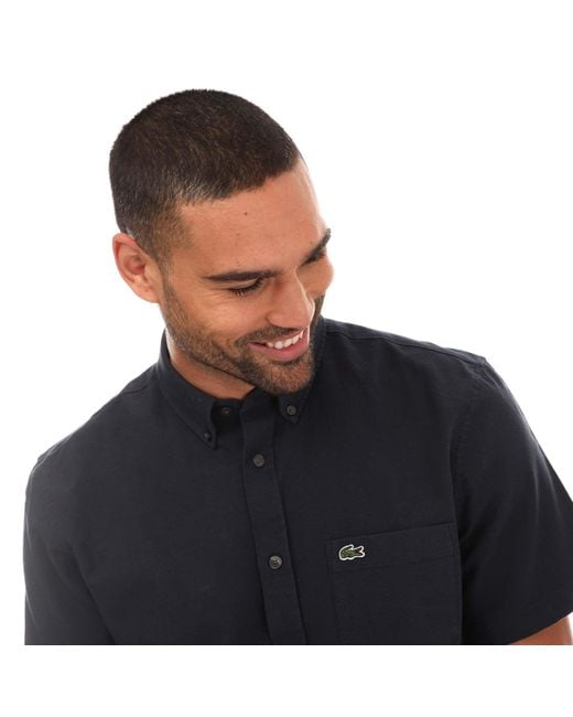 Lacoste Black Regular Fit Cotton Shirt for men