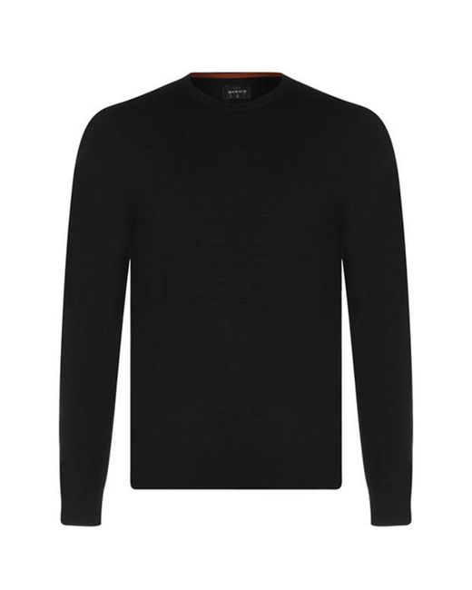 Howick Black Merino Crewneck Sweatshirt for men
