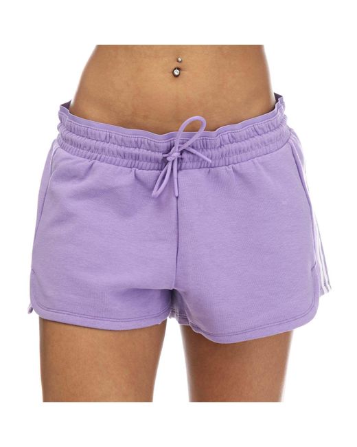 Adidas Purple Train Essentials 3-stripes Shorts