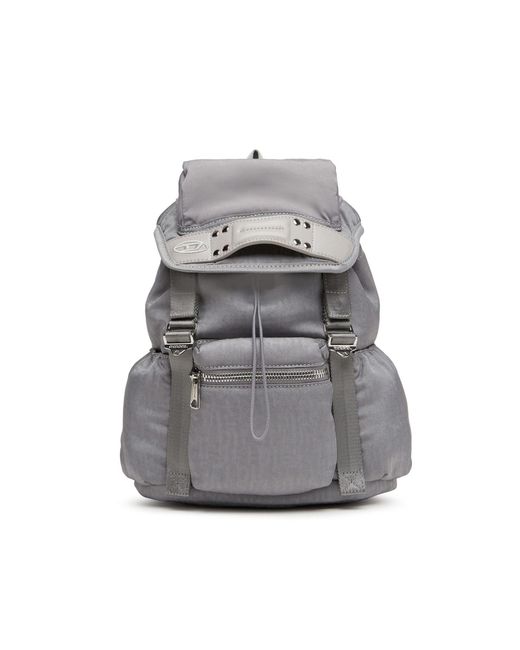 DIESEL Gray Nylon Mono Backpack for men