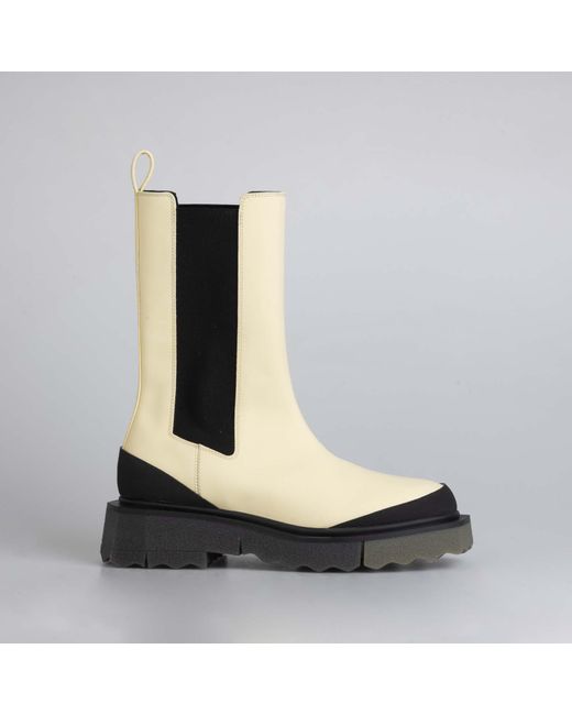 Off-White c/o Virgil Abloh Black Off Calf Sponge Chelsea Boots