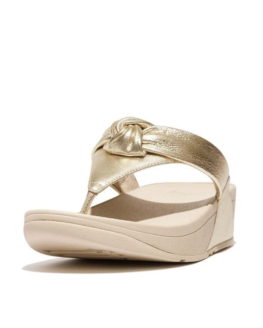 Fitflop Metallic Fit Flop Lulu Padded Knot Toe-Post Sandals