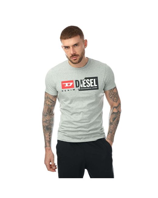 DIESEL Gray T-diego Cuty Maglietta T-shirt for men