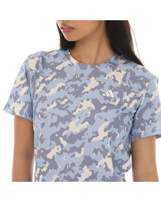 adidas Own The Run Camo T shirt in Blue Lyst UK