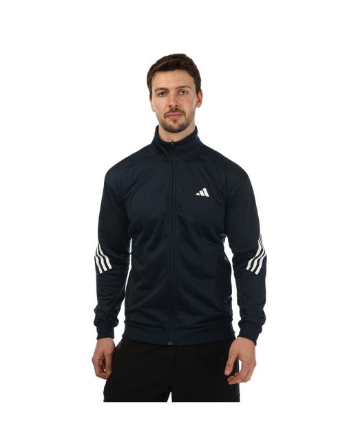 Adidas Blue 3 Stripes Knitted Jacket for men