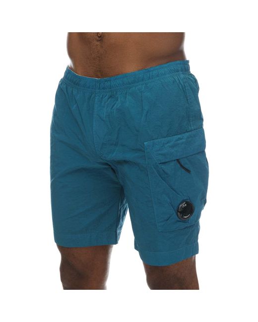 C P Company Blue Eco-chrome R Swim Shorts for men