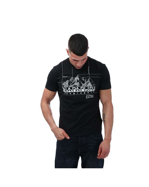 Napapijri Black S Frame Crew T-shirt for men