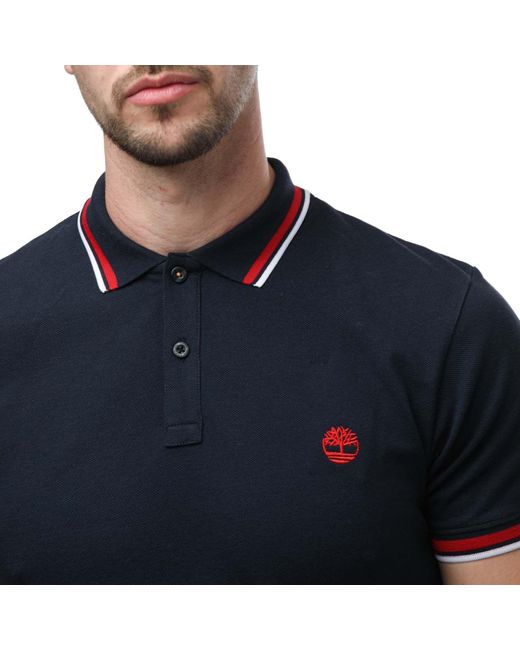 Timberland Black Millers River Tipped Polo Shirt for men