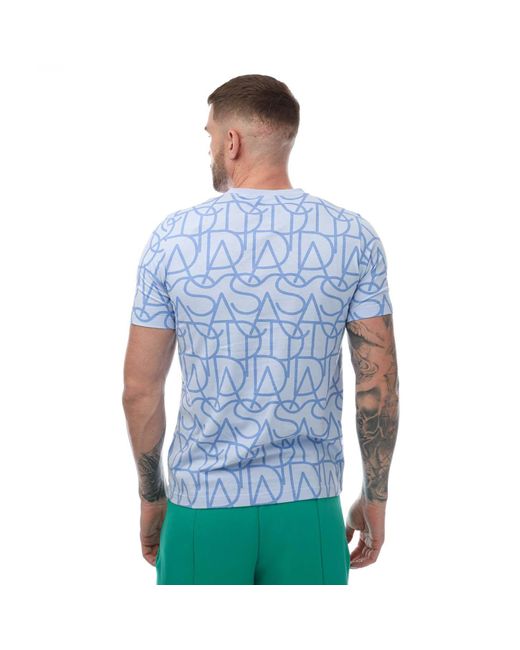 Adidas Blue Script Print T-shirt for men