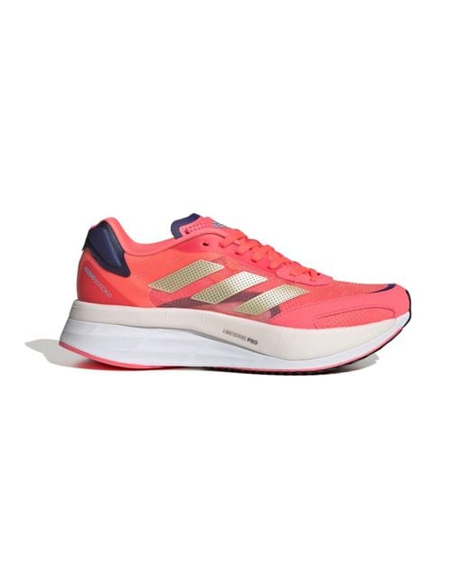 Adidas Pink Adizero Boston 10 Running Shoes