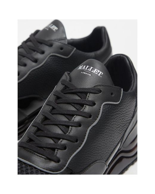Mallet Black Knox Gas Leather Trainers for men