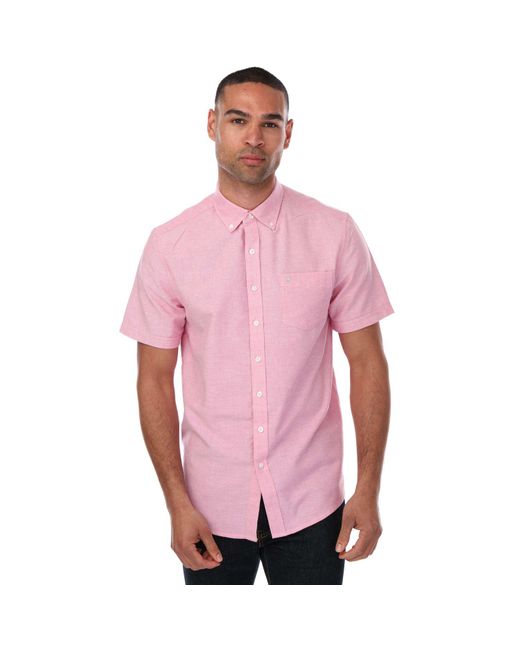 Farah Pink Drayton Short Sleeve Shirt for men