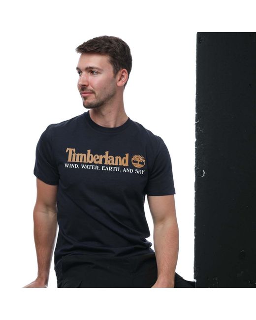 Timberland Black Front Graphic T-shirt for men