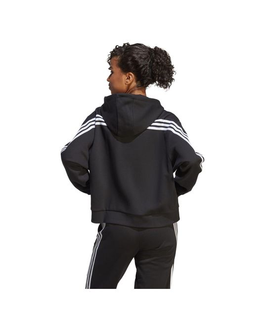 Adidas Black Future Icons 3-stripes Full-zip Hoodie