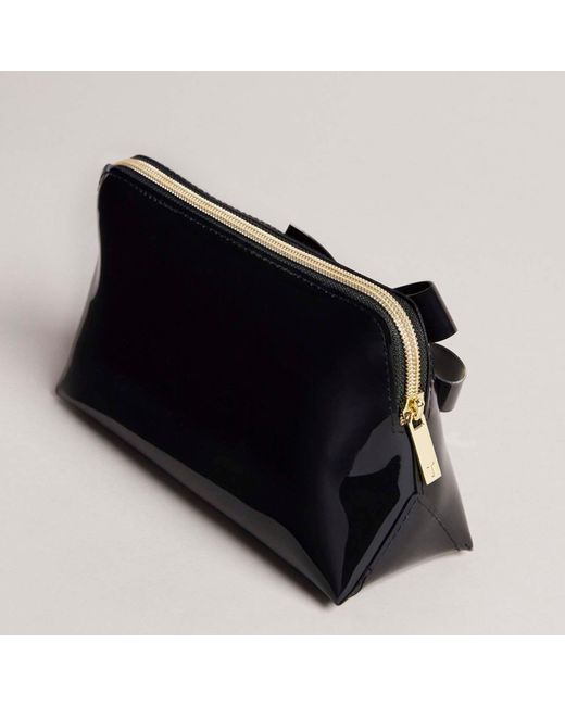 Ted Baker Black Nicolai Glossy Bow Embellished Makeup Bag