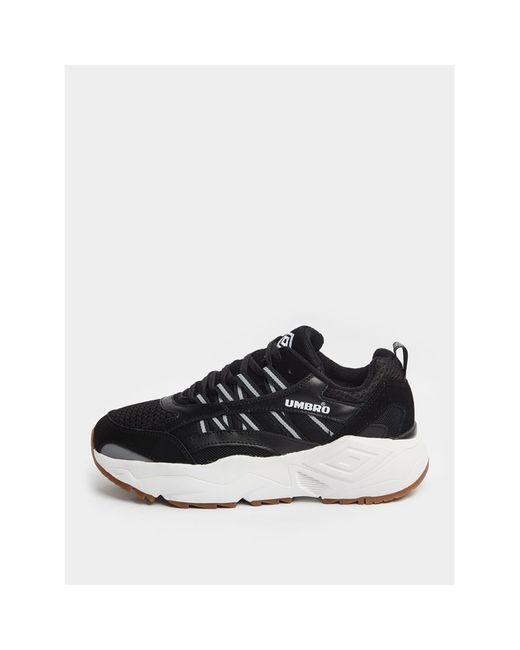 Umbro Black Neptune Low Top Leather Trainers for men