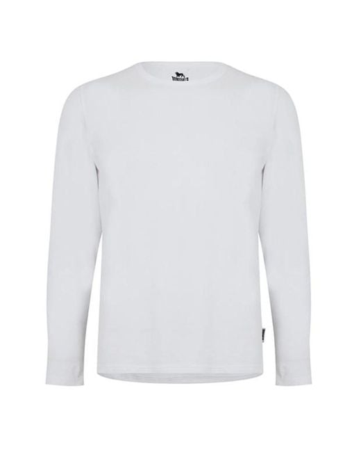 Lonsdale White Long Sleeve T-shirt for men