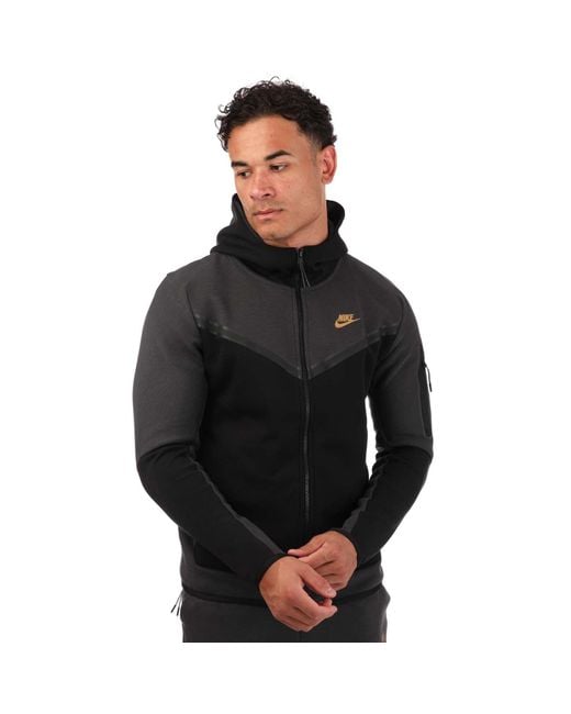 Nike Black Sportswear Tech Fleece Full-zip Hoodie for men