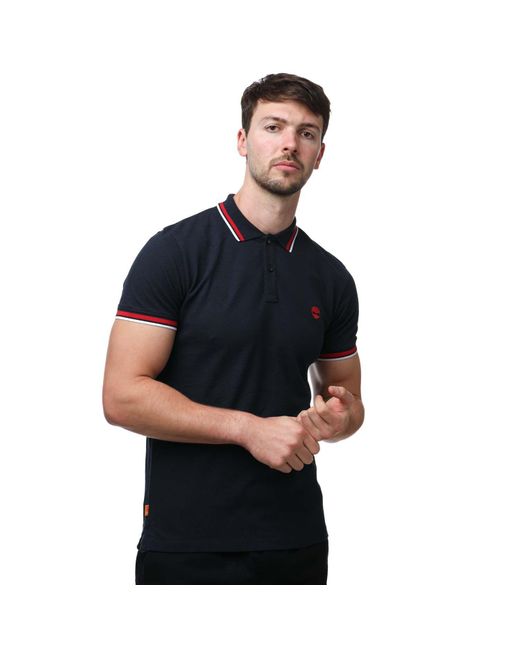 Timberland Black Millers River Tipped Polo Shirt for men