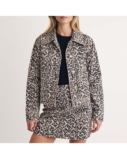 Nobody's Child Black Nobodys Frankie Leopard Print Denim Jacket