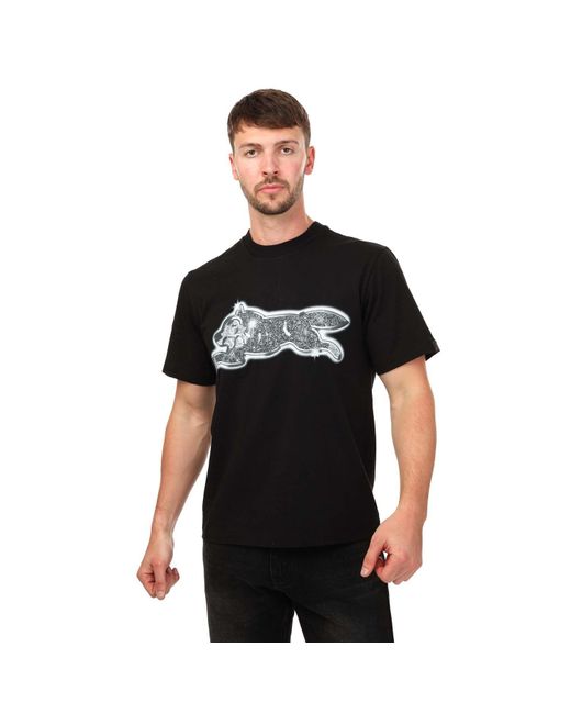 ICECREAM Black Iced Out Running Dog T-shirt for men