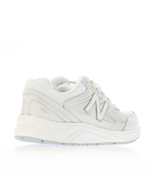 New Balance White 840v2 Walking Shoes B Width