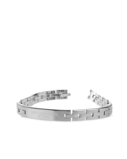 Armani White Stainless Steel Chain Bracelet for men