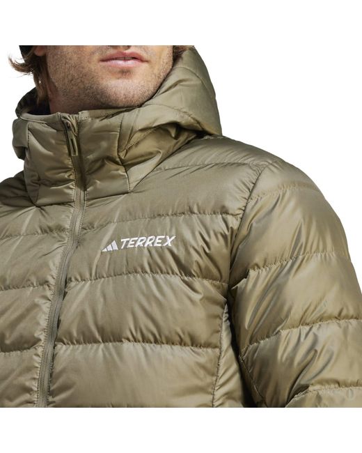 Adidas Green Terrex Multi Light Down Hooded Jacket for men