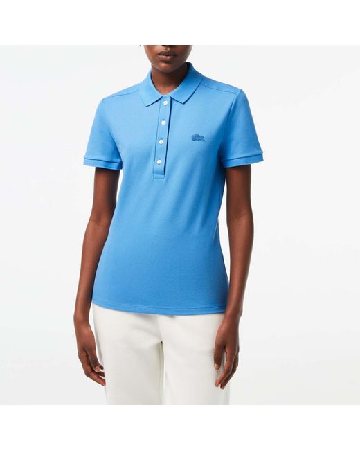 Lacoste Blue L.12.D Slim Fit Stretch Mini Piqu¿ Polo Shirt