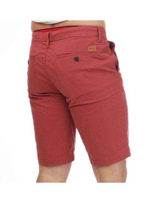 Timberland Red Twill Chino Shorts for men