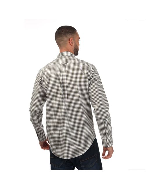 Gant Gray Regular Fit Gingham Poplin Shirt for men