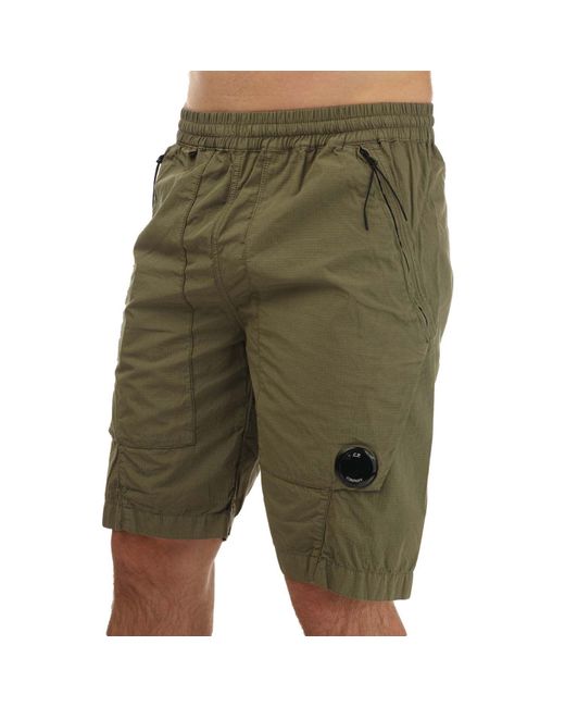 C P Company Green Rip-stop Shorts for men