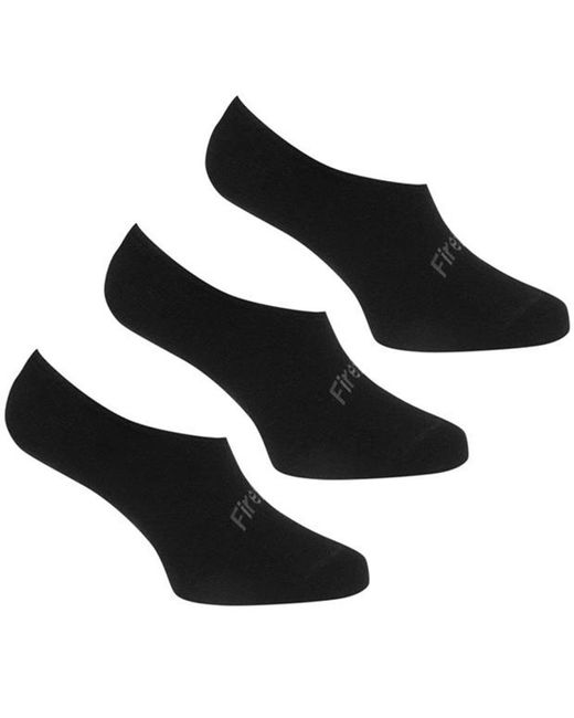 Firetrap Black 3 Pack Invisble Socks for men