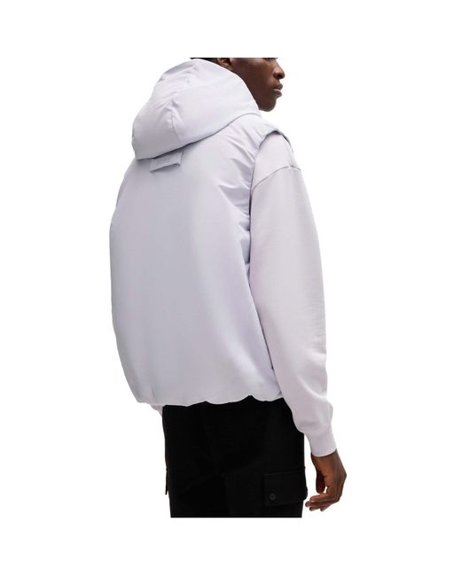 HUGO Gray Branden Water Repellent Gilet for men