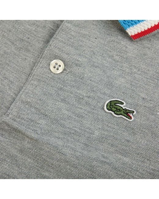 Lacoste Blue Boy's Striped Details Cotton Pique Polo Shirt for men