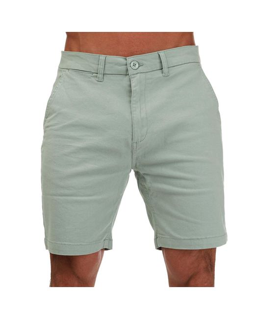 Weekend Offender Blue Dillenger Cotton Twill Chino Shorts for men