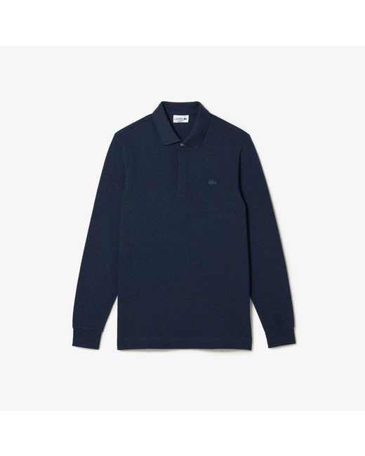 Lacoste Blue Smart Paris Long Sleeve Stretch Cotton Polo Shirt for men