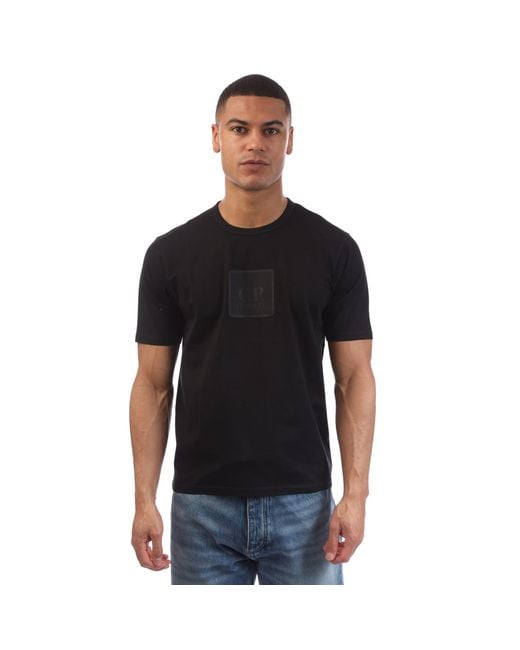 CP COMPANY METROPOLIS Black Mercerized Jersey Badge T-Shirt for men