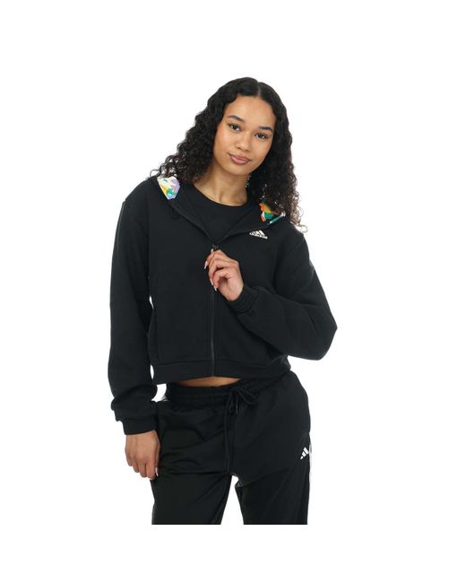 Adidas Black Graphic Full Zip Hoodie
