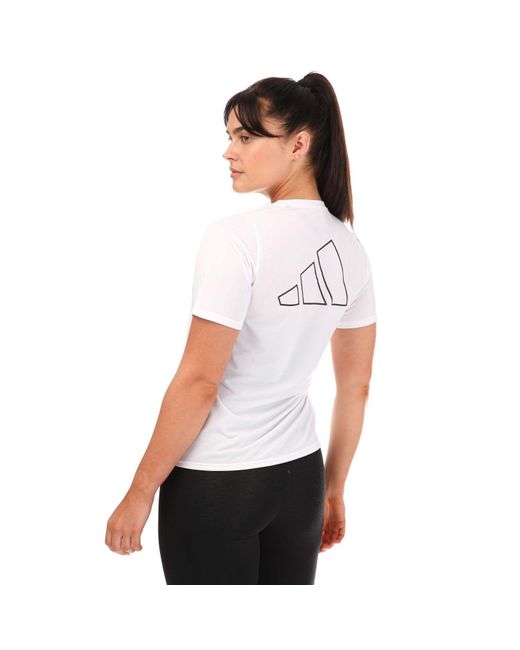 Adidas White Run Icons Running T-shirt