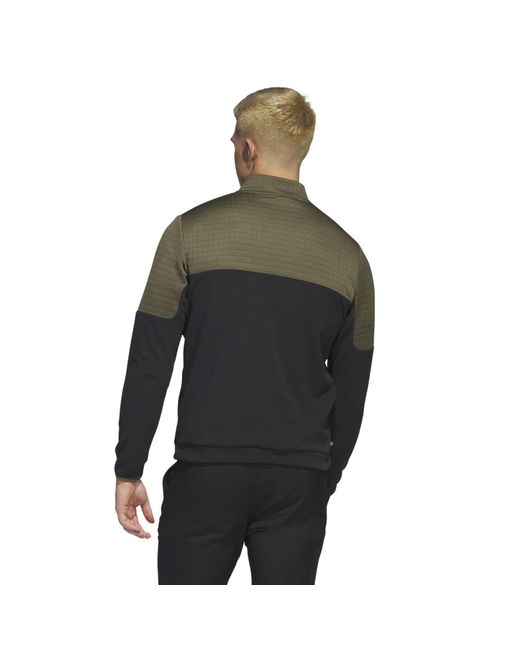 Adidas Green Golf Dwr Colourblock Quarter Zip Pullover for men