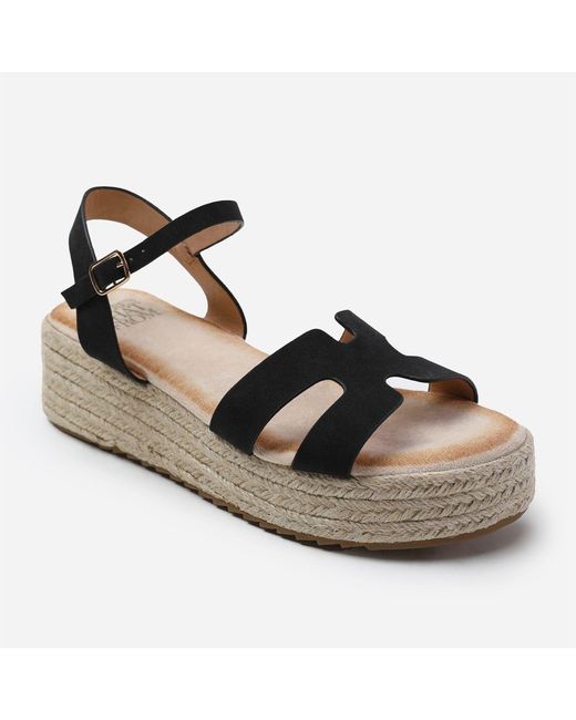 Where's That From Metallic Ankle Strap Platform Espadrilles Size 6