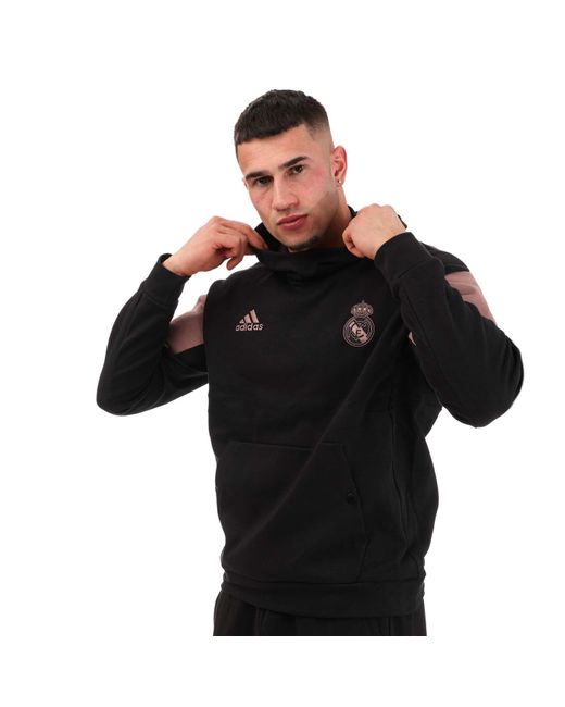 Adidas Black 2022/23 Hooded Travel Top for men