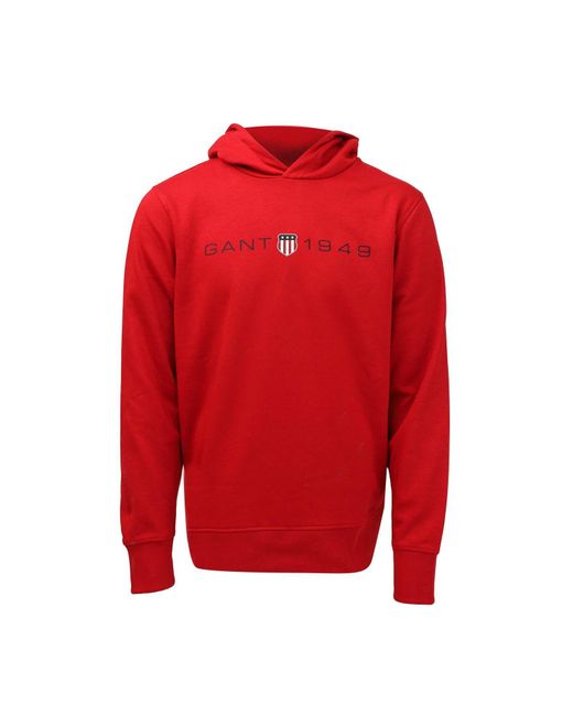 Gant Red Graphic Printed Hoodie for men