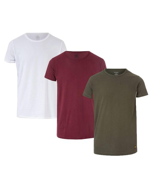 Lyle & Scott Cotton Maxwell 3 Pack Lounge T-shirts in White for Men - Lyst