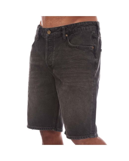 Superdry Black Vintage Straight Shorts for men