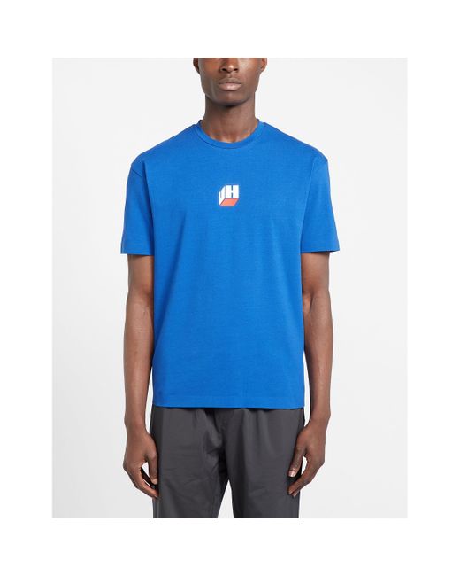 Unlike Humans Blue Cube Logo T-Shirt for men