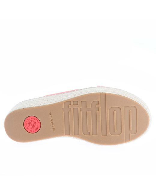 Fitflop Pink Eloise Espadrille Wedge Cross Slide Sandals